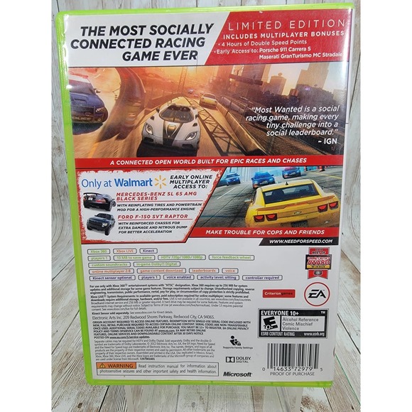 Need for Speed: Most Wanted Limited Edit Microsoft Xbox 360 Game Tested Working - Picture 2 of 5
